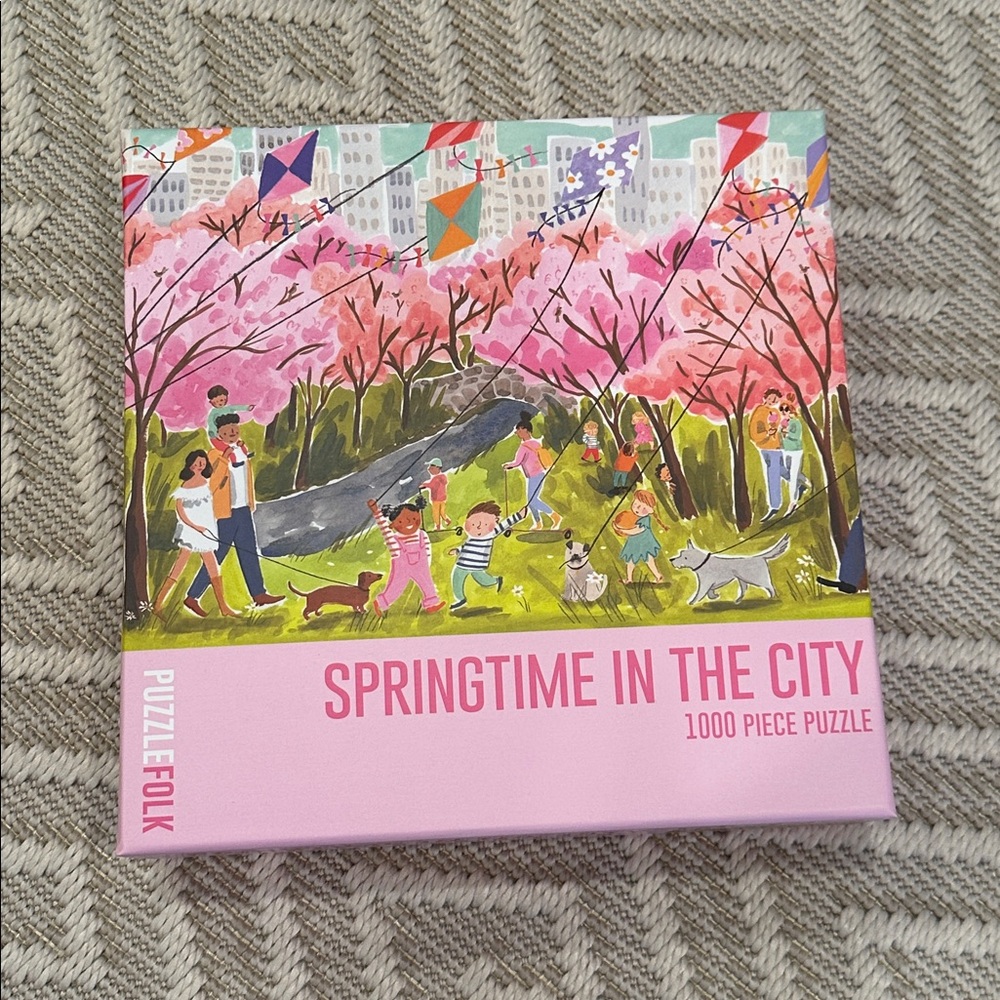 PuzzleFolk Springtime In The City 1000 piece Puzzle  *New in box